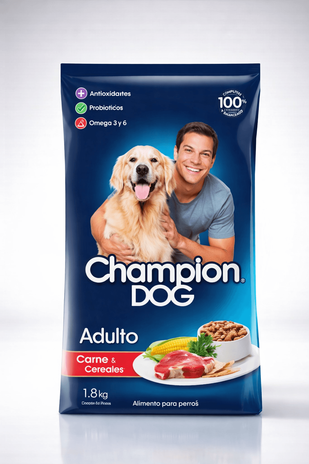 Champion Dog Adulto Carne y Cereales Alimento para Perros 18 Kg