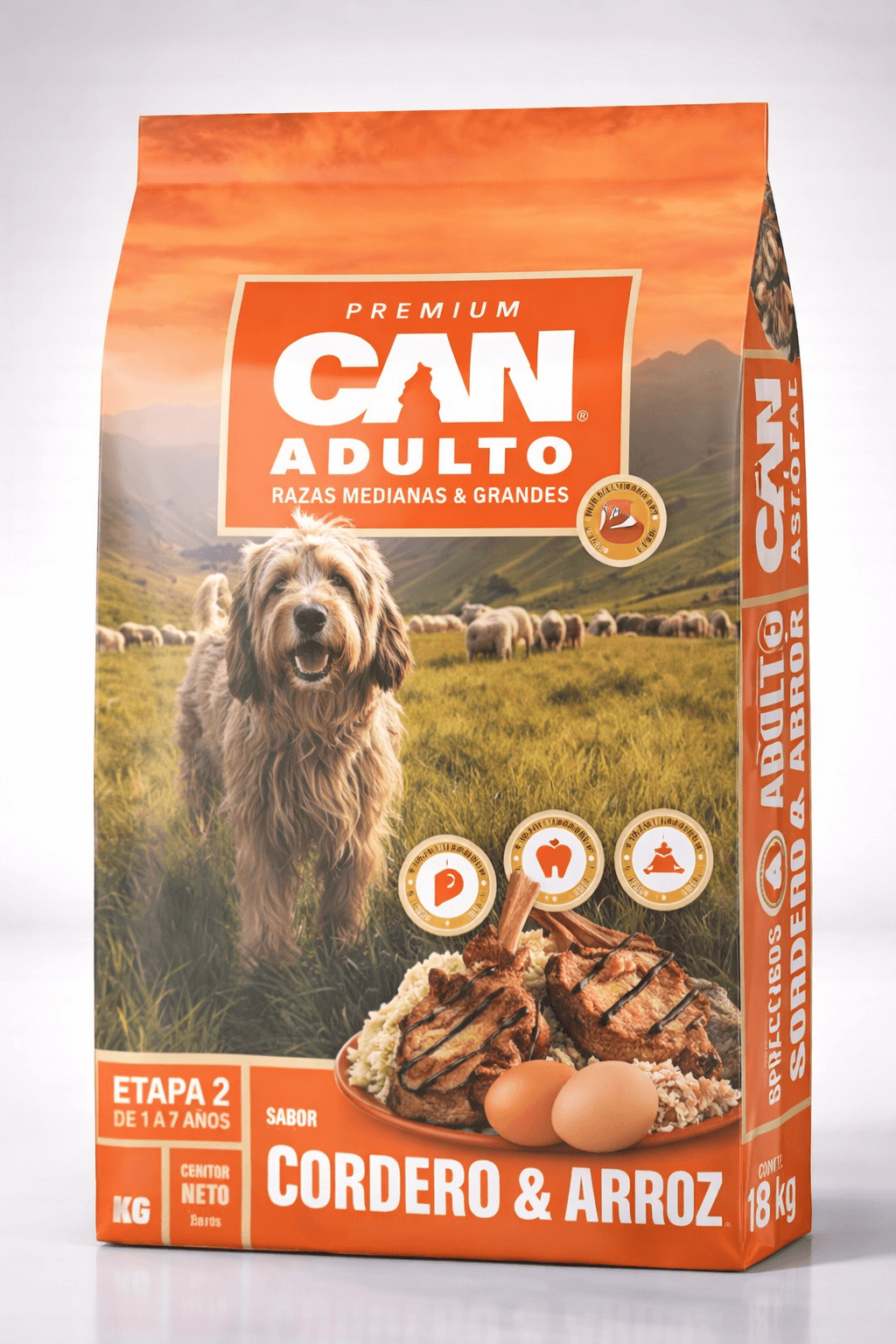 Can Adulto Razas Medianas y Grandes Cordero y Arroz Alimento para Perros 18 Kg