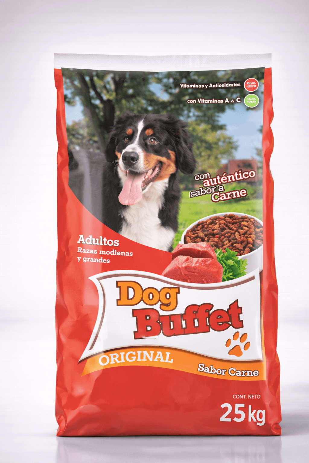 Dog Buffet Original Sabor Carne Adultos Razas Medianas y Grandes Alimento para Perros 25 Kg