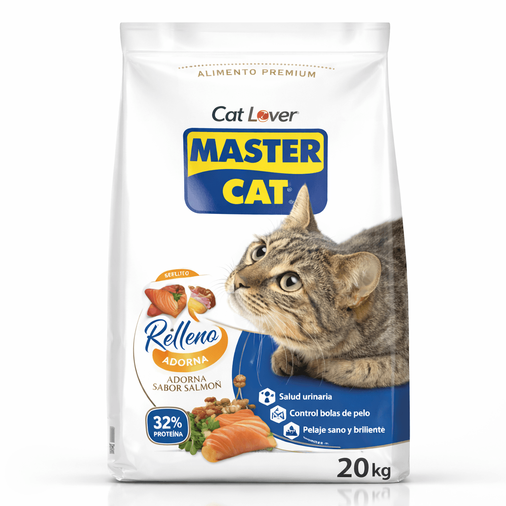 Master Cat Adultos Sabor Relleno de Salmón Alimento para Gatos 20 Kg