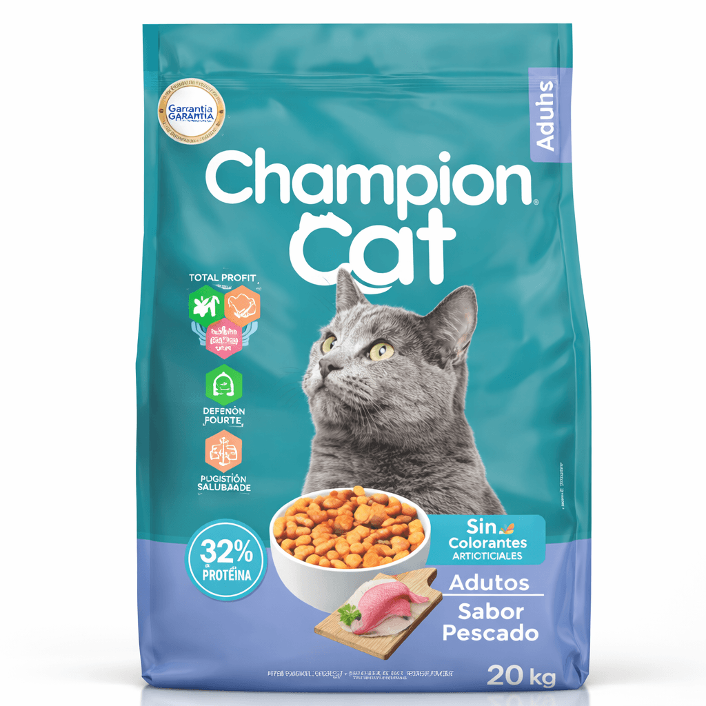 Champion Cat Adultos Sabor Pescado Alimento para Gatos 20 Kg