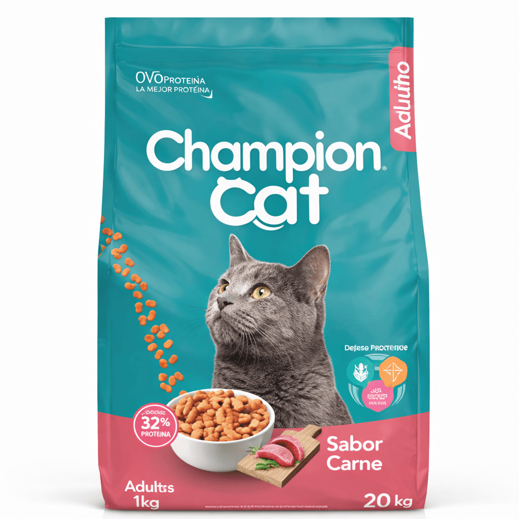 Champion Cat Adultos Sabor Carne Alimento para Gatos 20 Kg