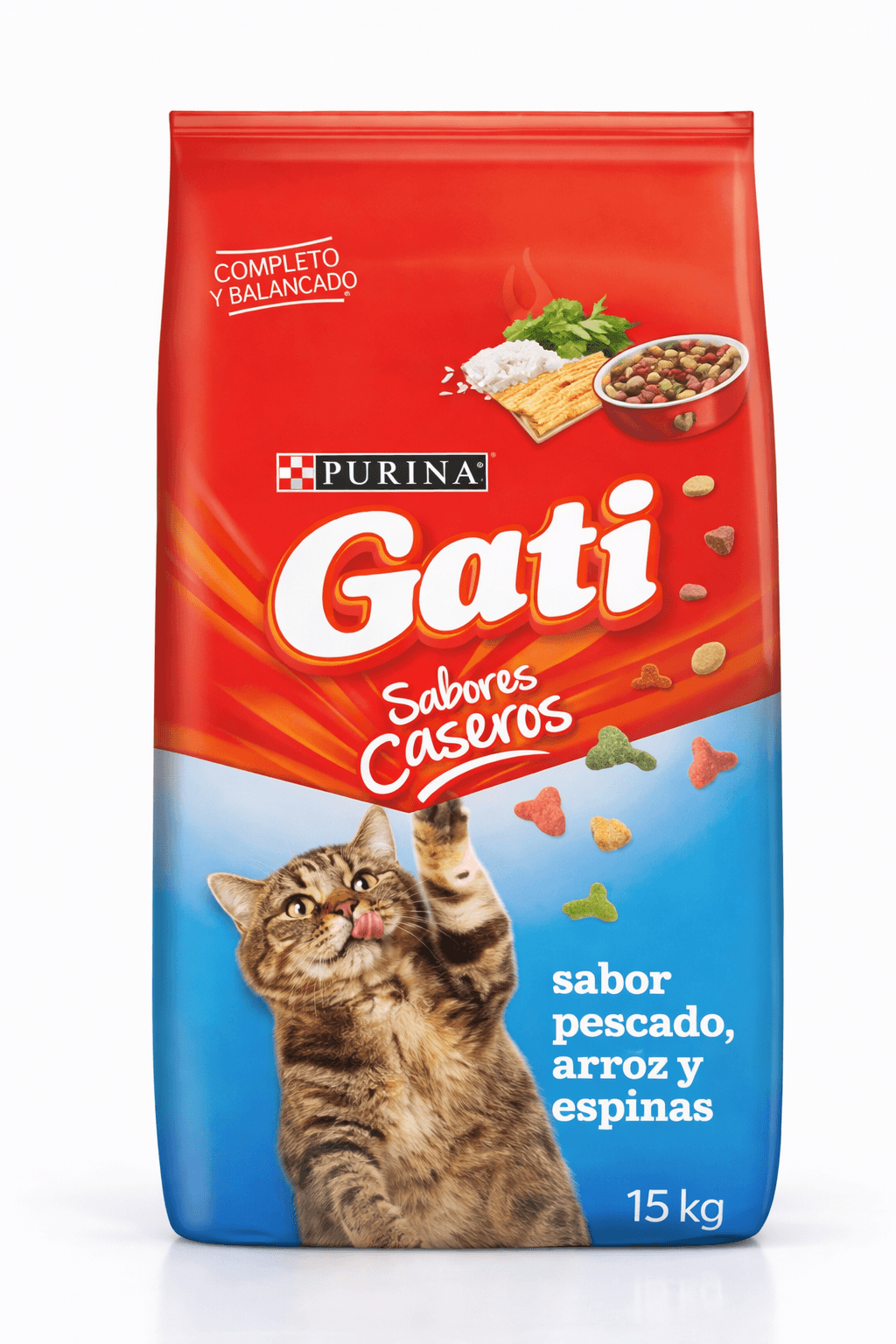 Gati Adulto Sabor Pescado, Arroz y Arvejas Alimento para Gatos 15 Kg