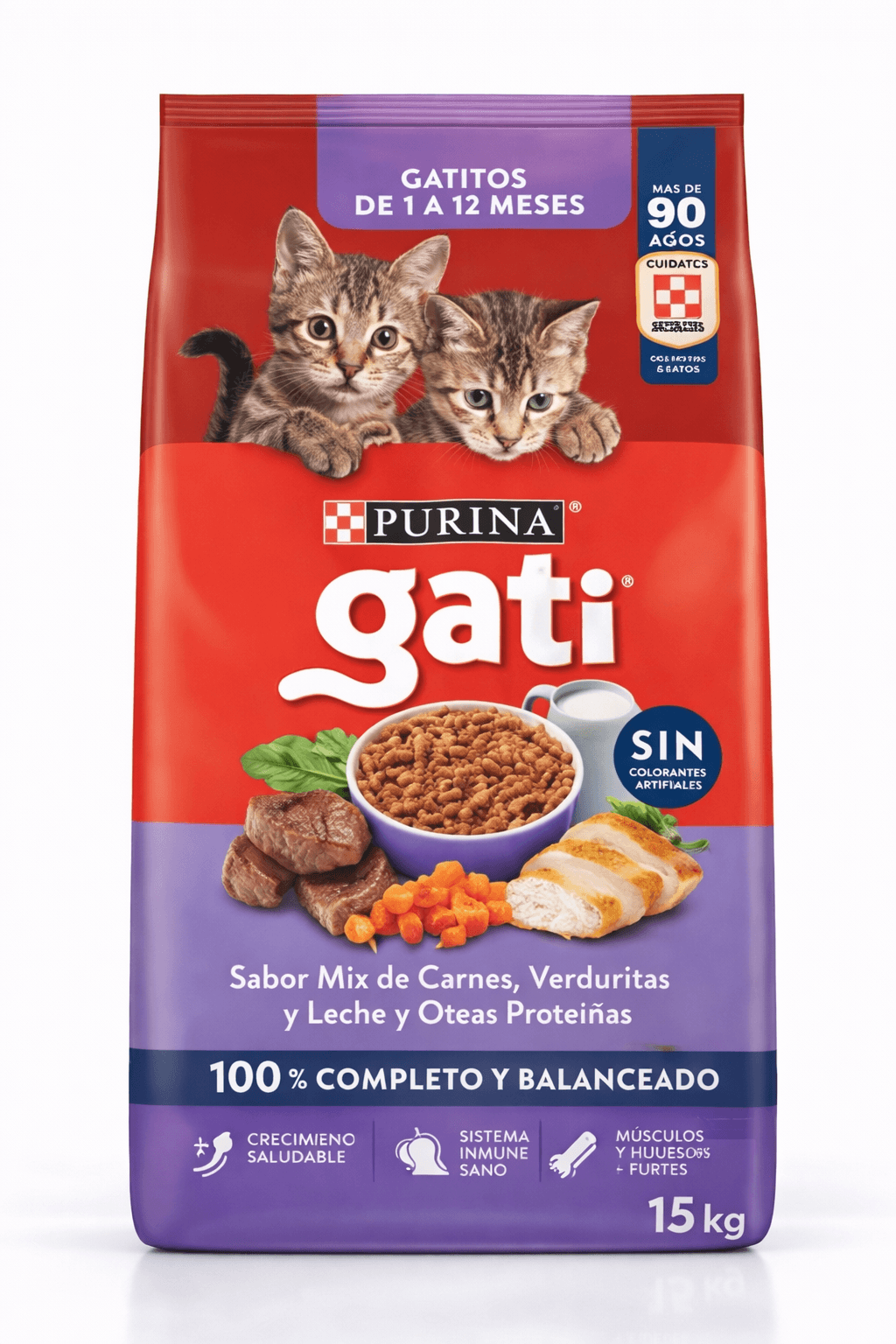 Gati Gatitos Mix de Carnes, Verduras, Leche y Otros Proteínas Alimento para Gatos 15 Kg