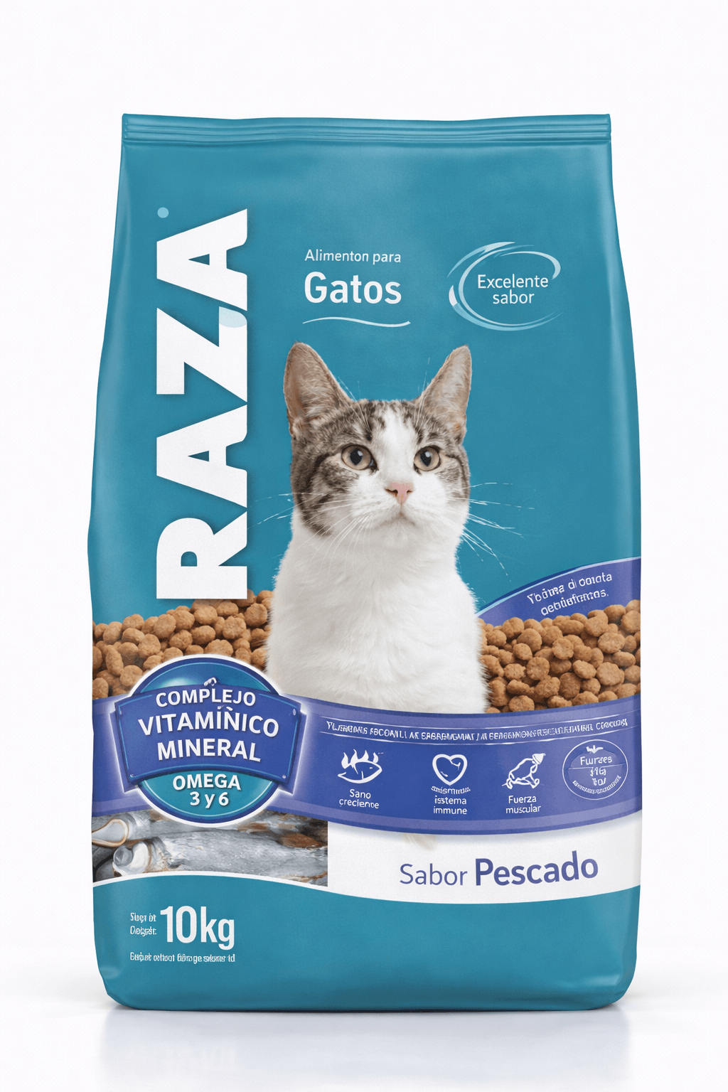 Raza Sabor Pescado Alimento para Gatos 10 Kg