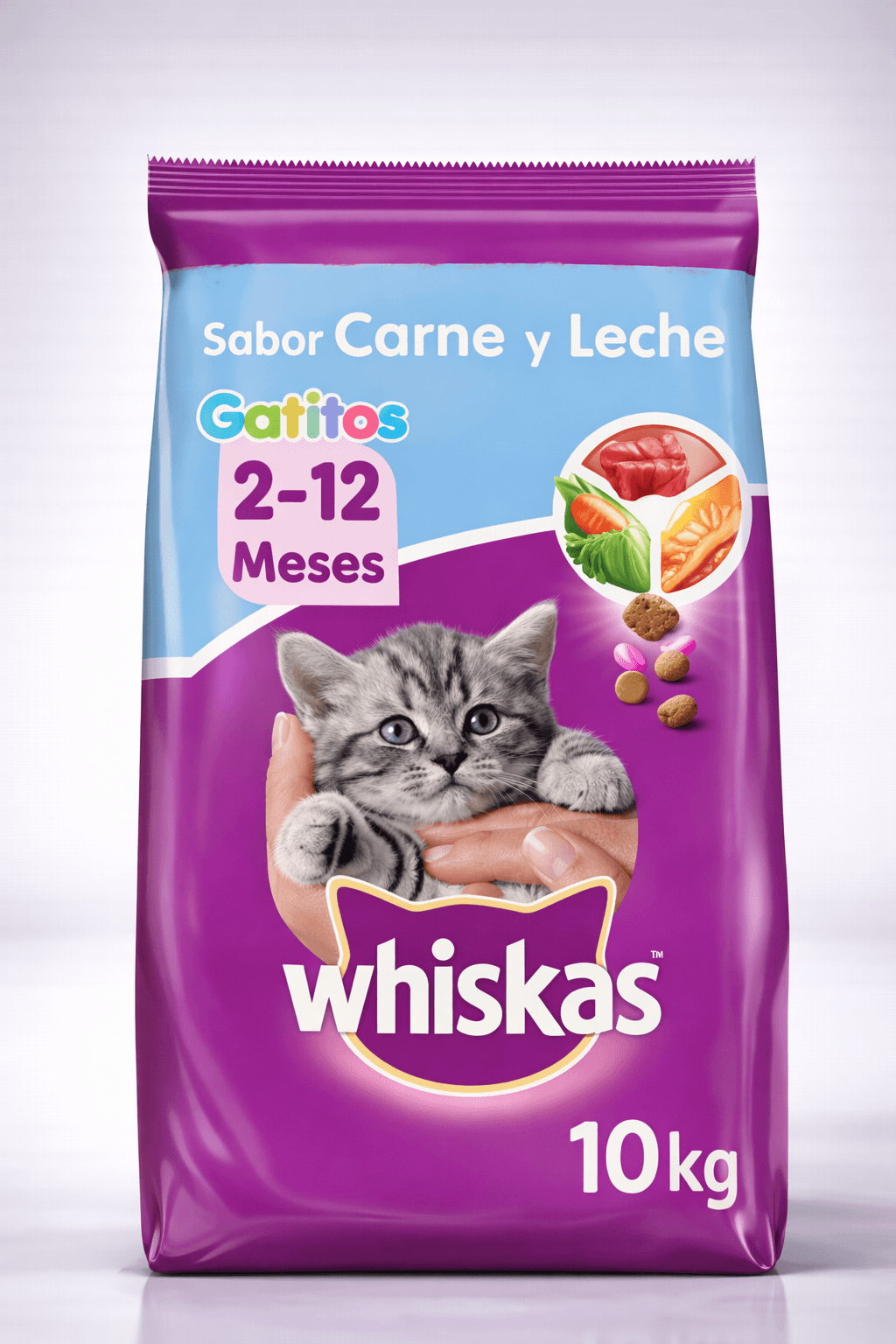 Whiskas Gatitos Carne y Leche Alimento para Gatos 10 Kg