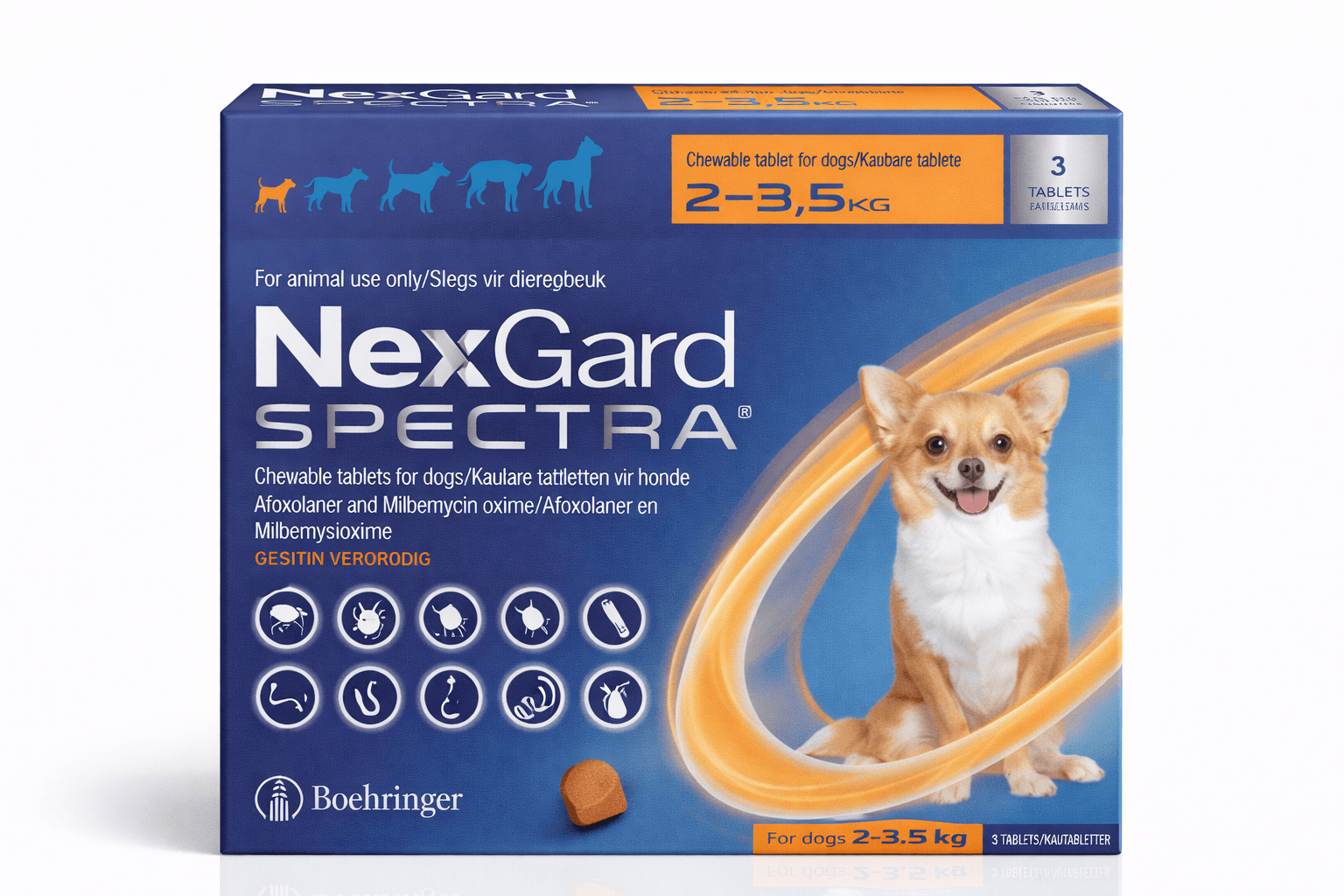 NexGard Spectra Antiparasitario para Perros de 2 a 3,5 Kg 1 Comprimido