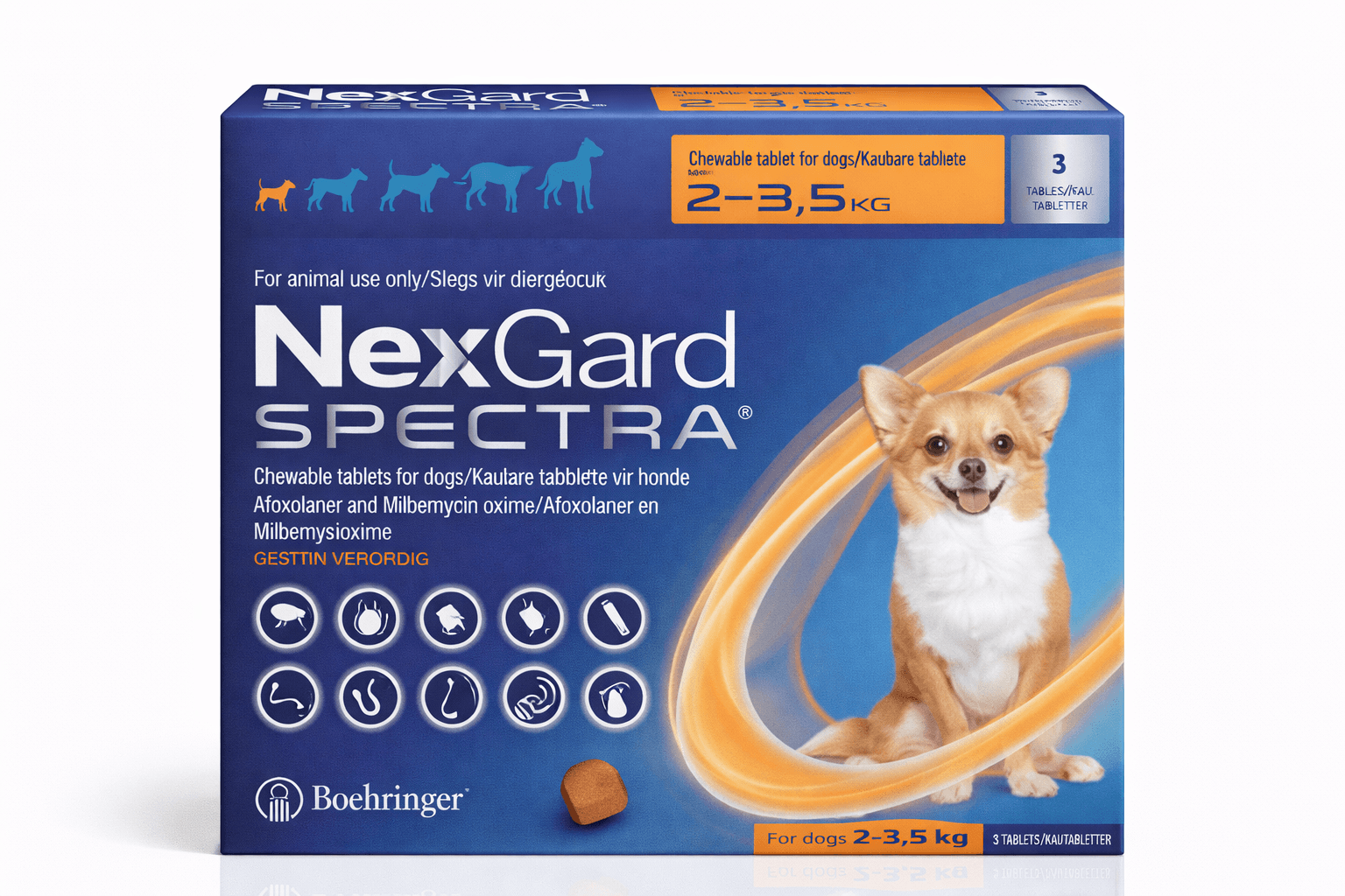 NexGard Spectra Antiparasitario para Perros de 2 a 3,5 Kg 3 Comprimidos