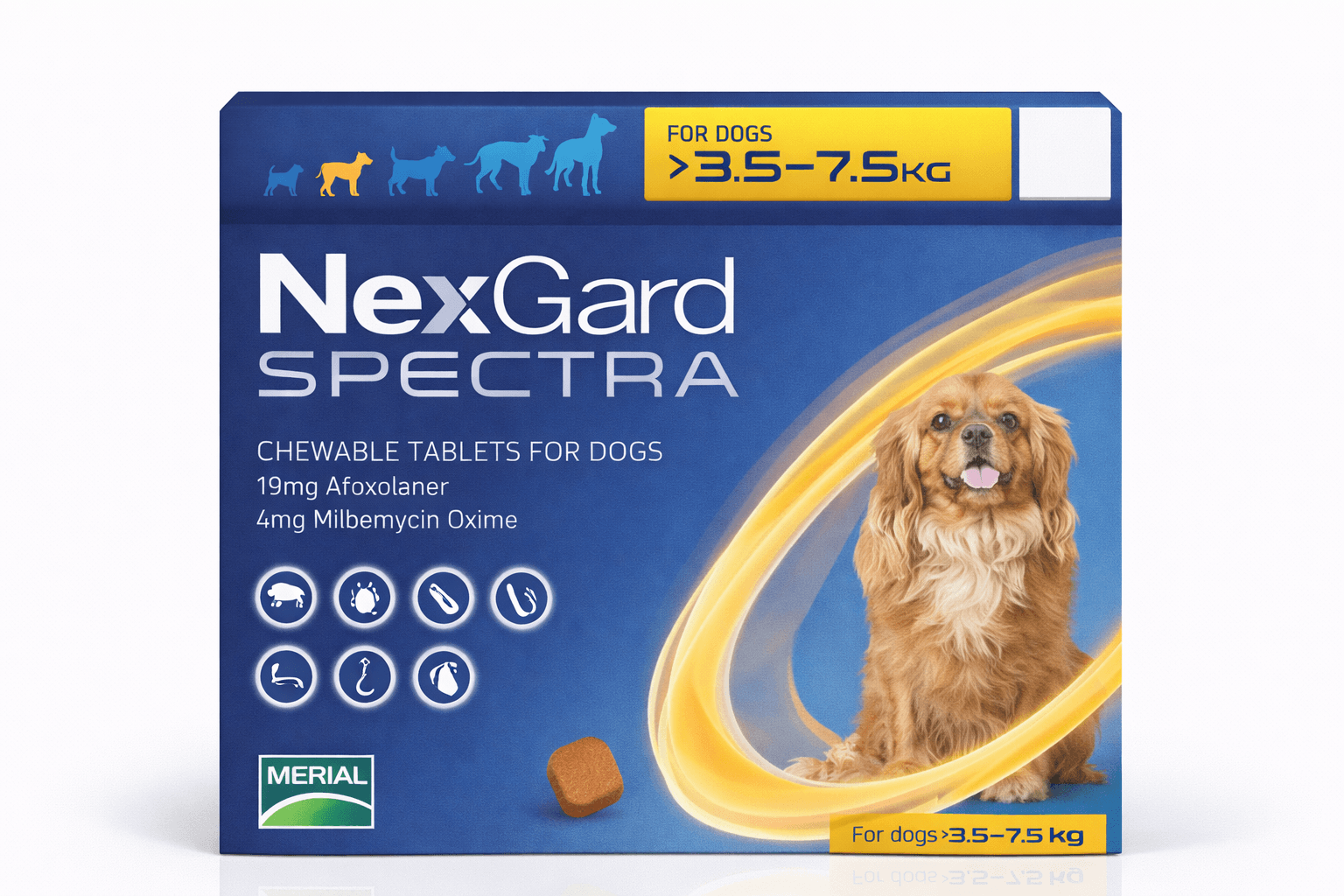 NexGard Spectra Antiparasitario para Perros de 3,5 a 7,5 Kg 3 Comprimidos