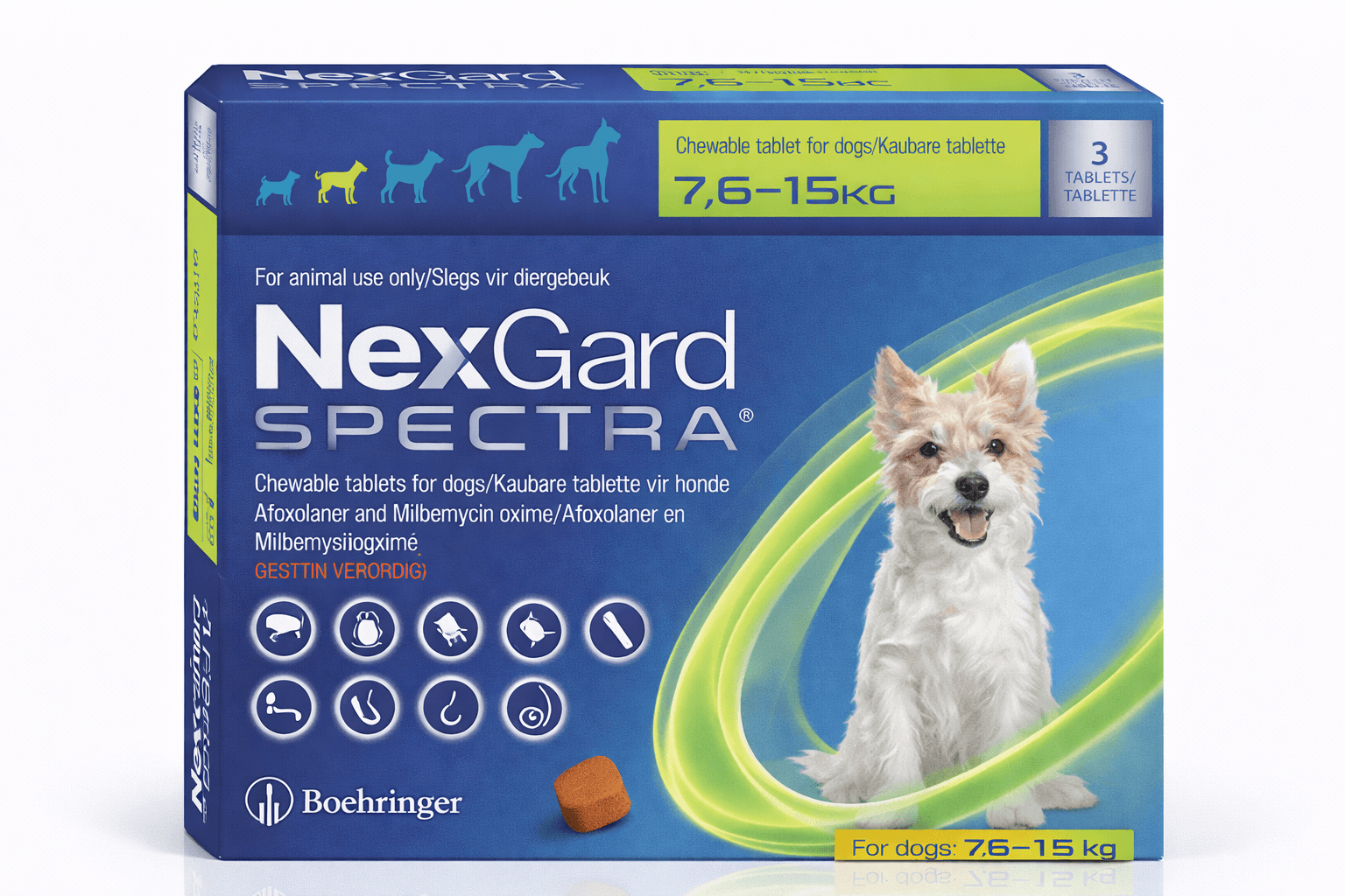 NexGard Spectra Antiparasitario para Perros de 7,6 a 15 Kg 1 Comprimido