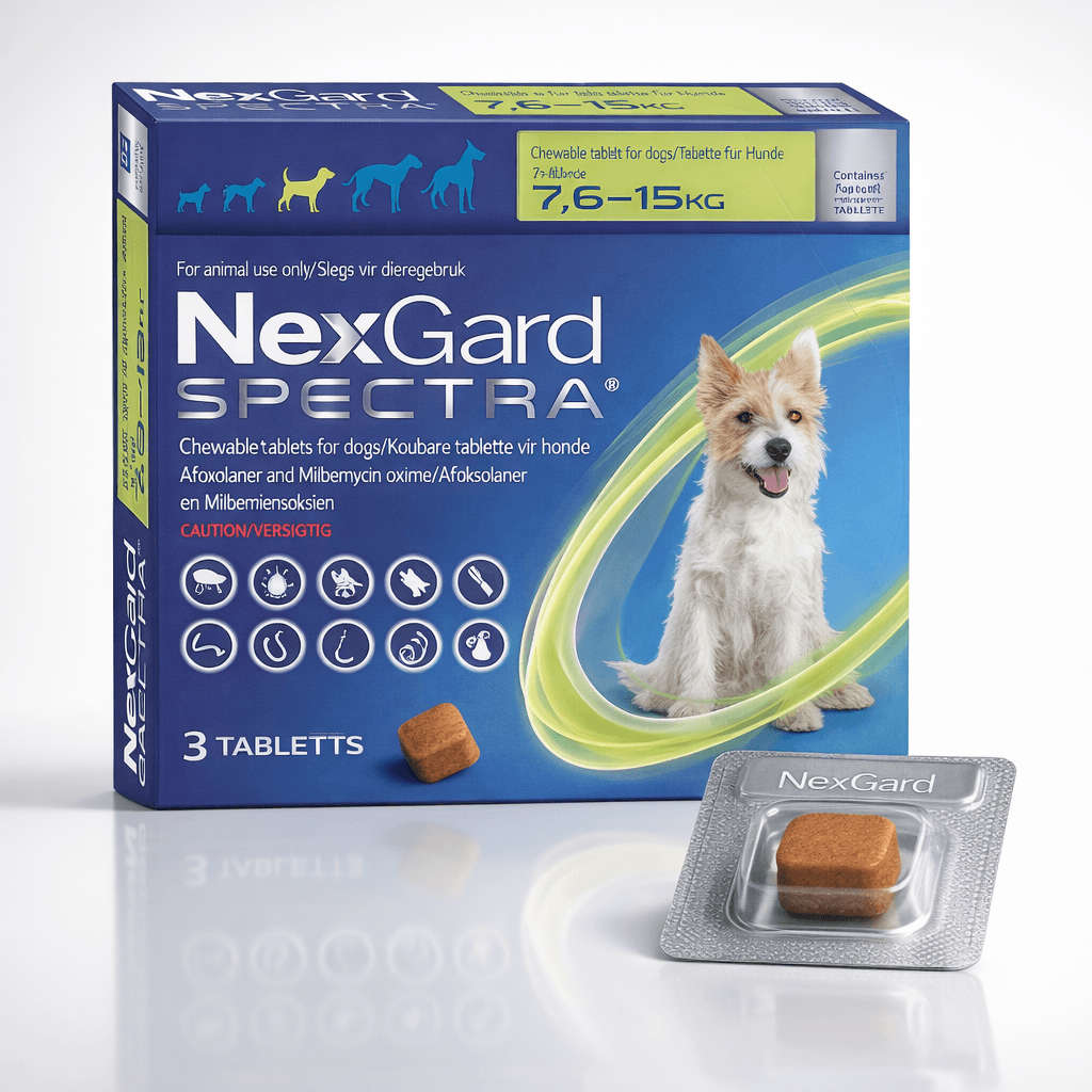 NexGard Spectra Antiparasitario para Perros de 7,6 a 15 Kg 3 Comprimidos