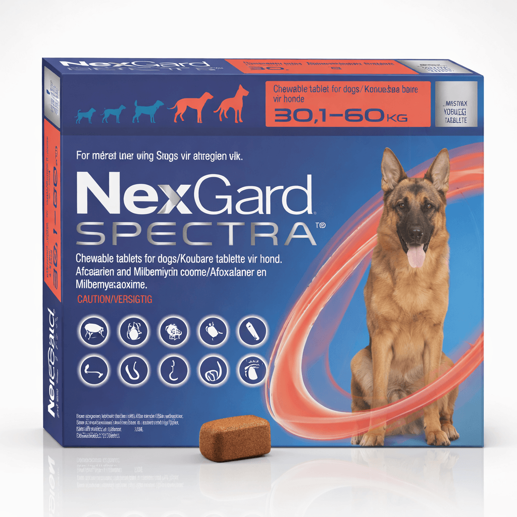 NexGard Spectra Antiparasitario para Perros de 30,1 a 60 Kg 3 Comprimidos