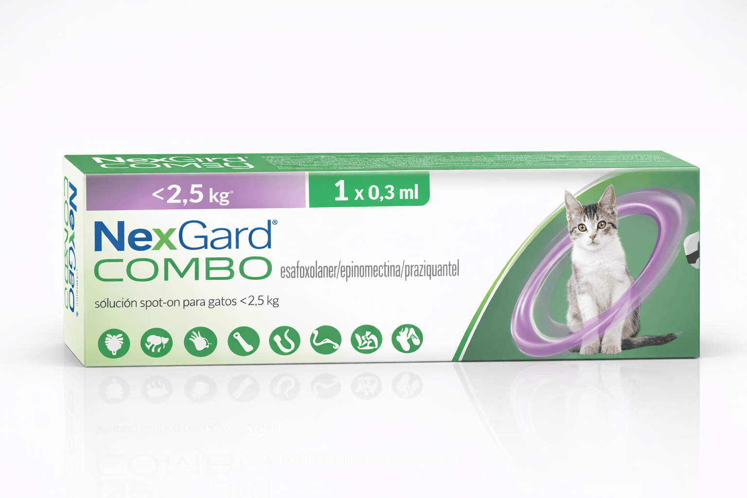 NexGard Combo Antiparasitario Spot On para Gatos de 0,8 a 2,5 Kg 1 Pipeta 0,3 ml