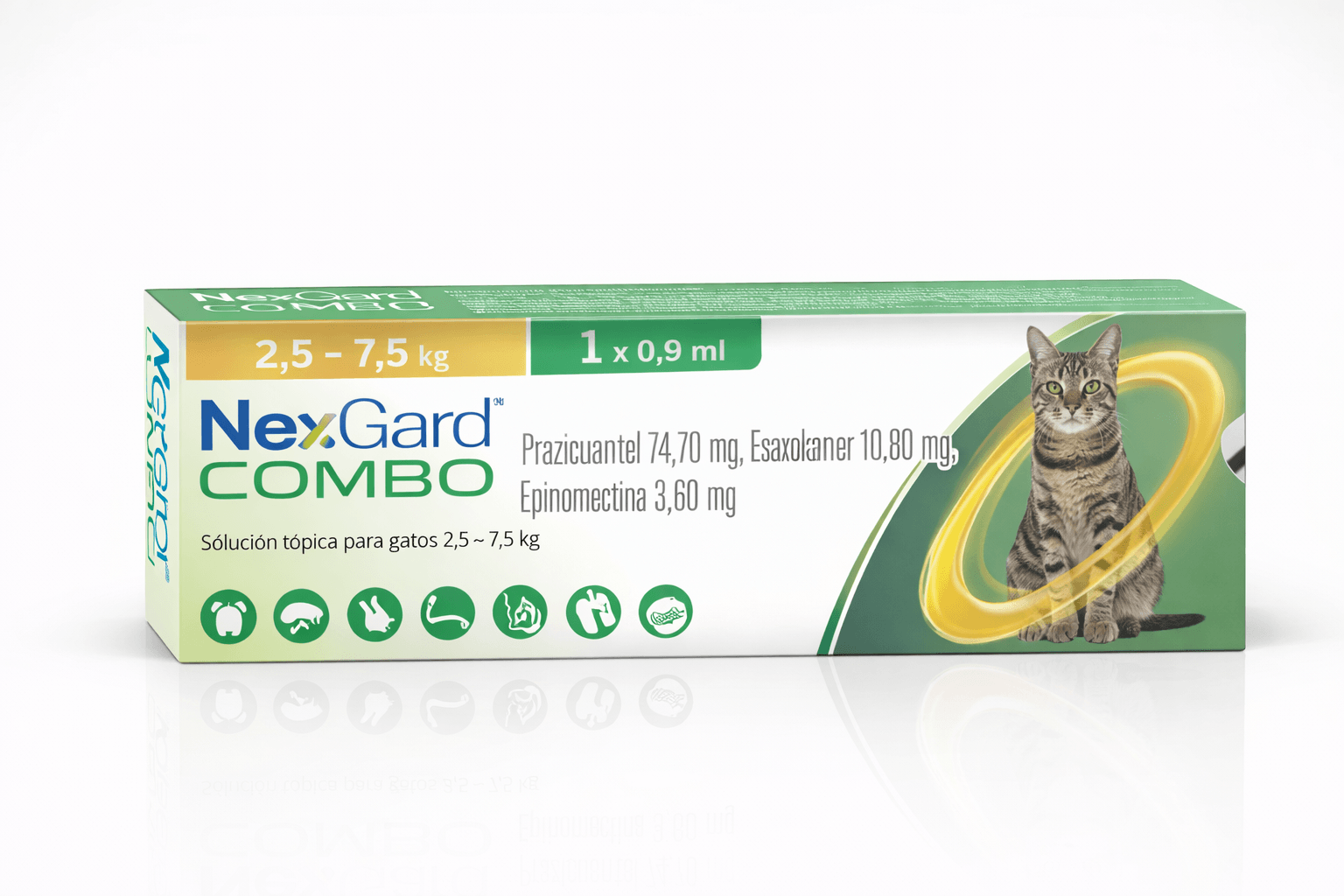 NexGard Combo Antiparasitario Spot On para Gatos de 2,5 a 7,5 Kg 1 Pipeta 0,9 ml