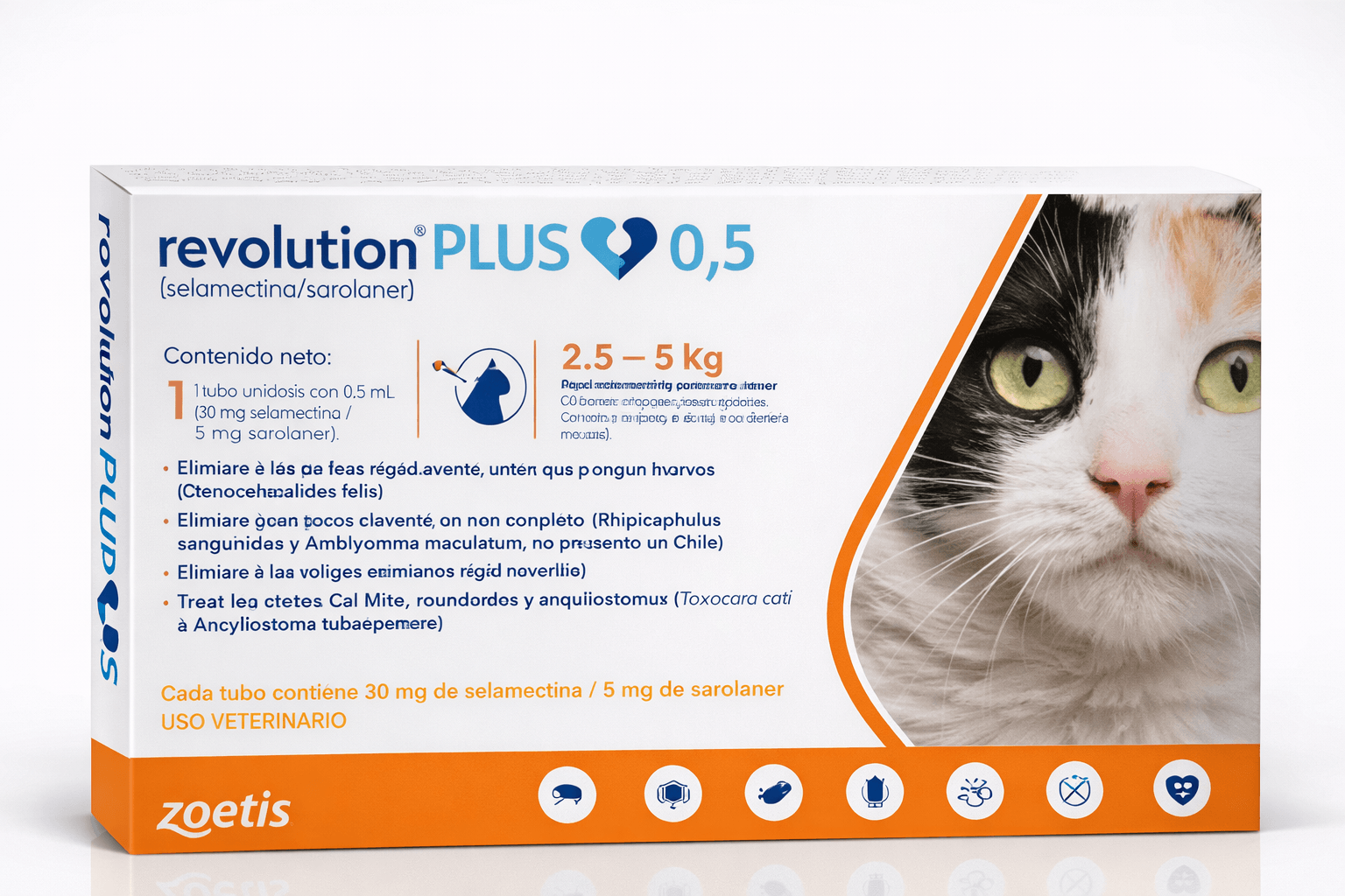 Revolution Plus 0,5 ml Antiparasitario para Gatos de 2,5 a 5 Kg
