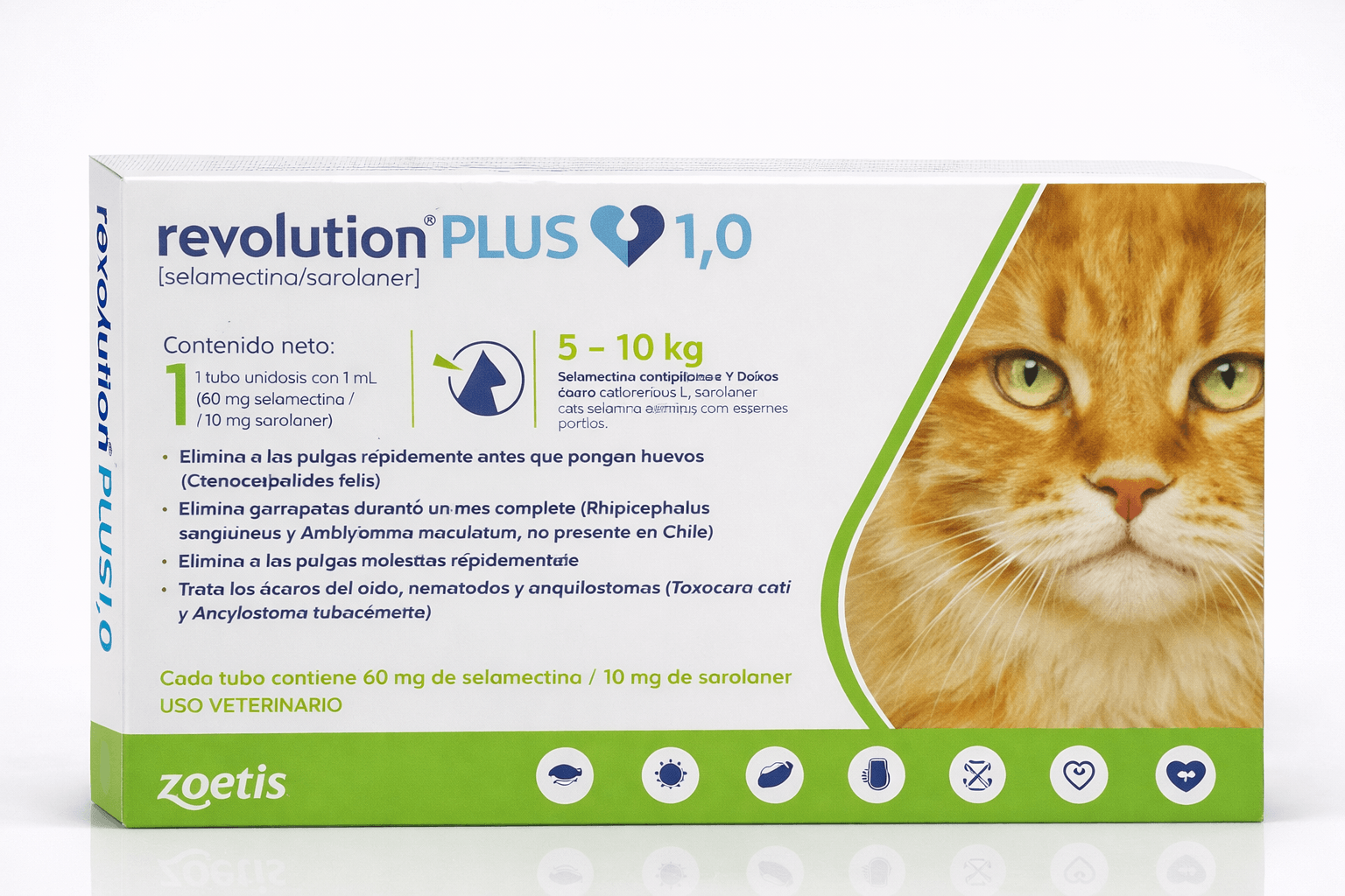 Revolution Plus 1,0 ml Antiparasitario para Gatos de 5 a 10 Kg