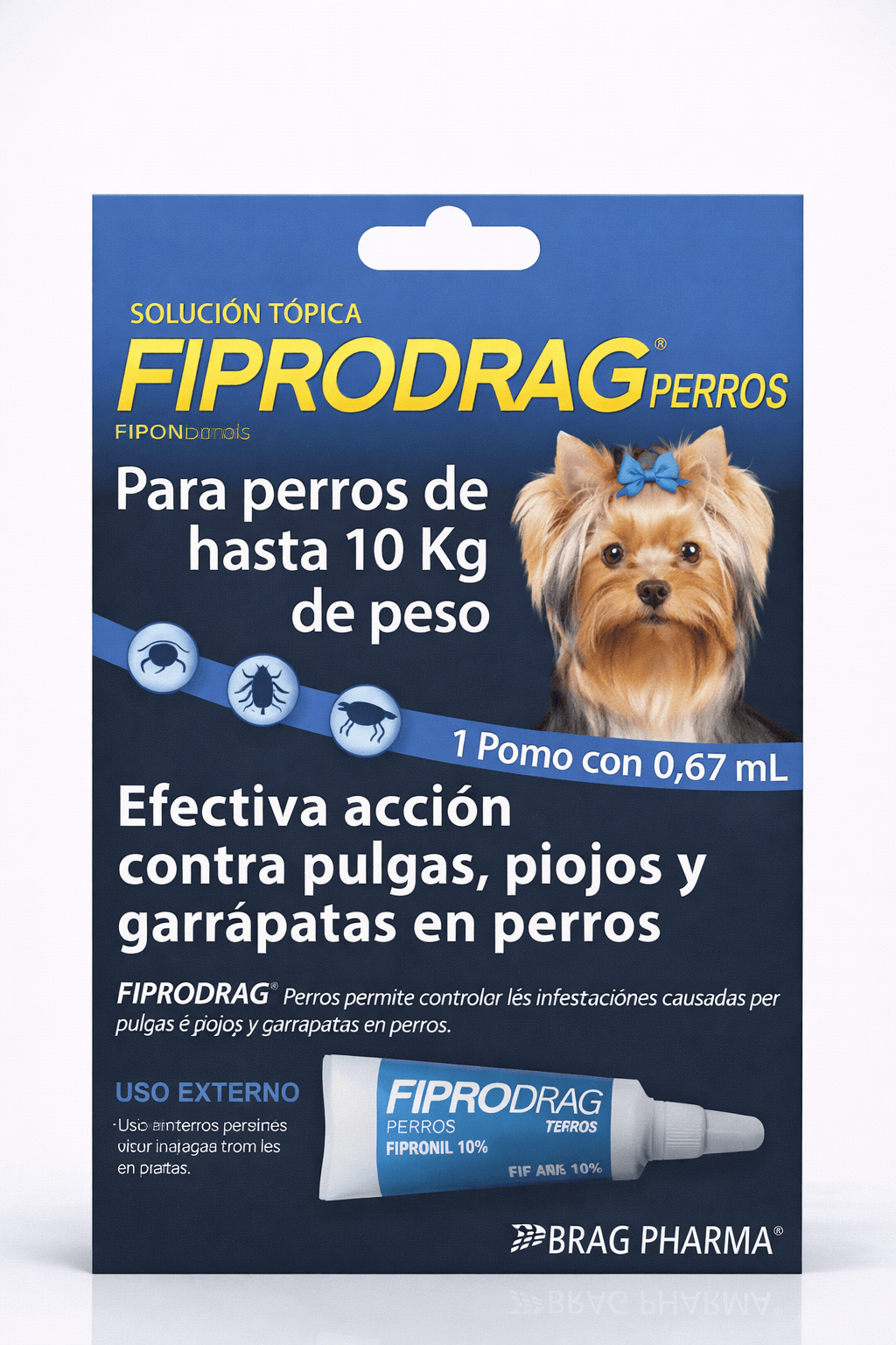Fiprodrag Perros Antiparasitario para Perros hasta 10 Kg 0,67 mL