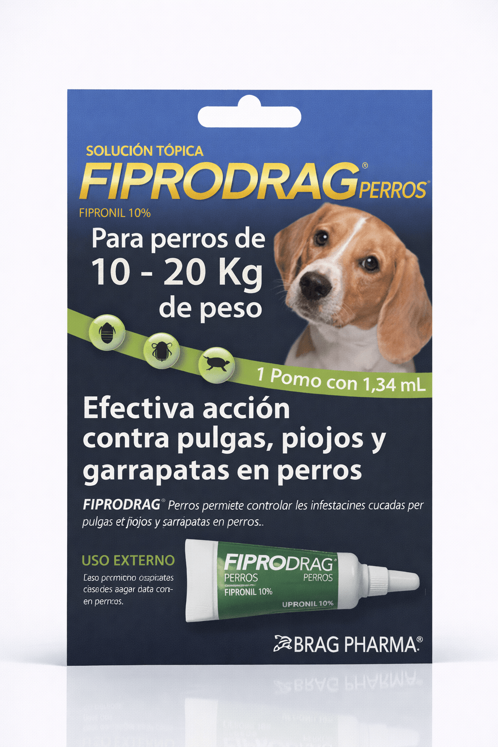 Fiprodrag Perros Antiparasitario para Perros de 10 a 20 Kg 1,34 mL