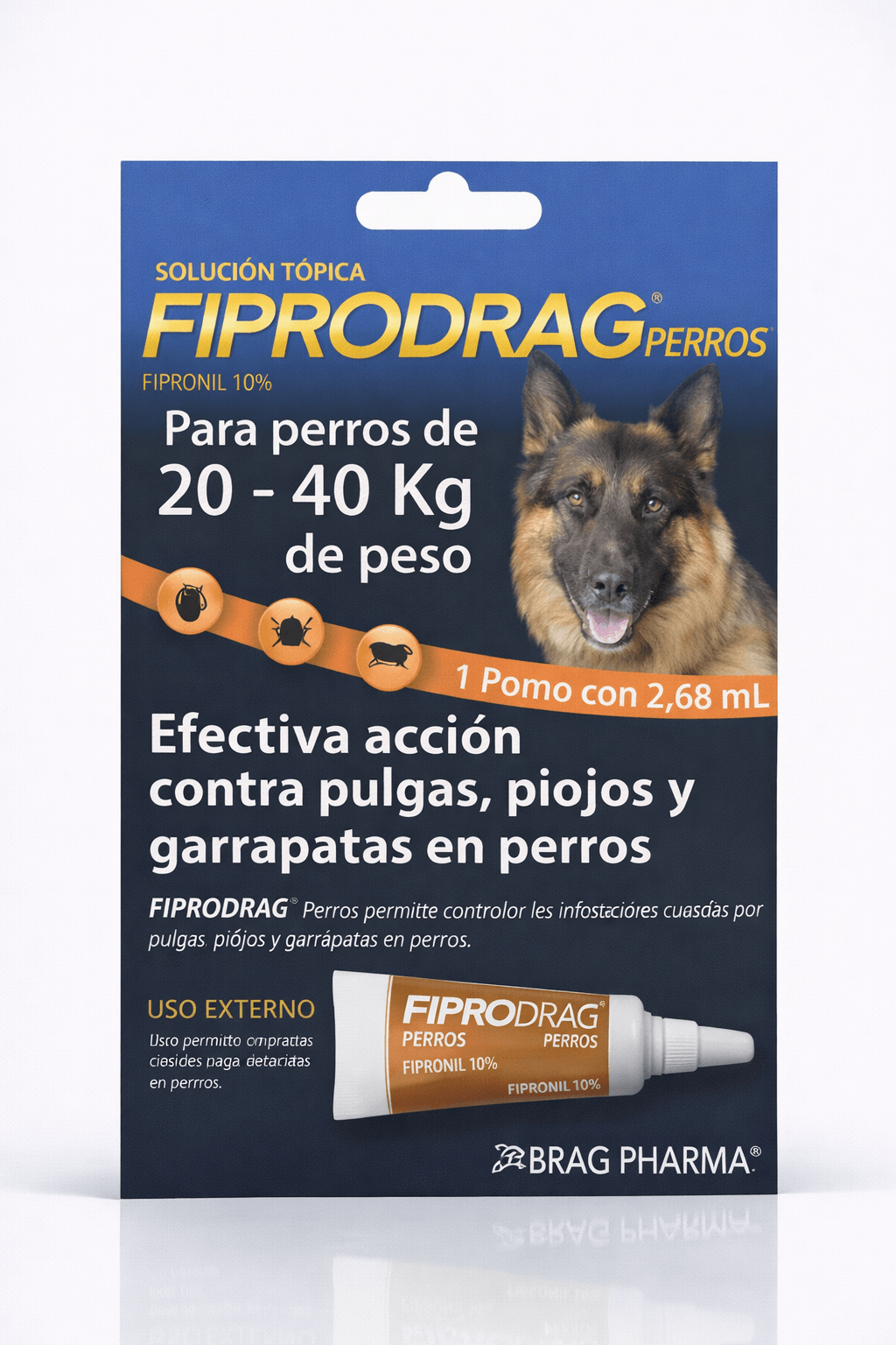 Fiprodrag Perros Antiparasitario para Perros de 20 a 40 Kg 2,68 mL