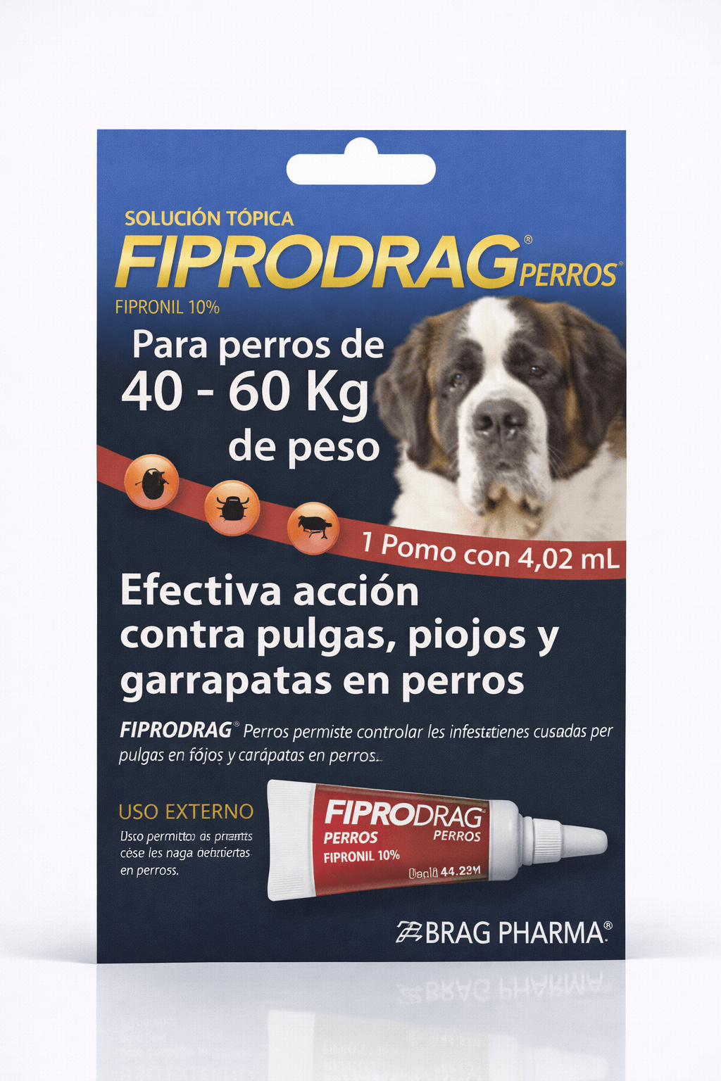Fiprodrag Perros Antiparasitario para Perros de 40 a 60 Kg 4,02 mL