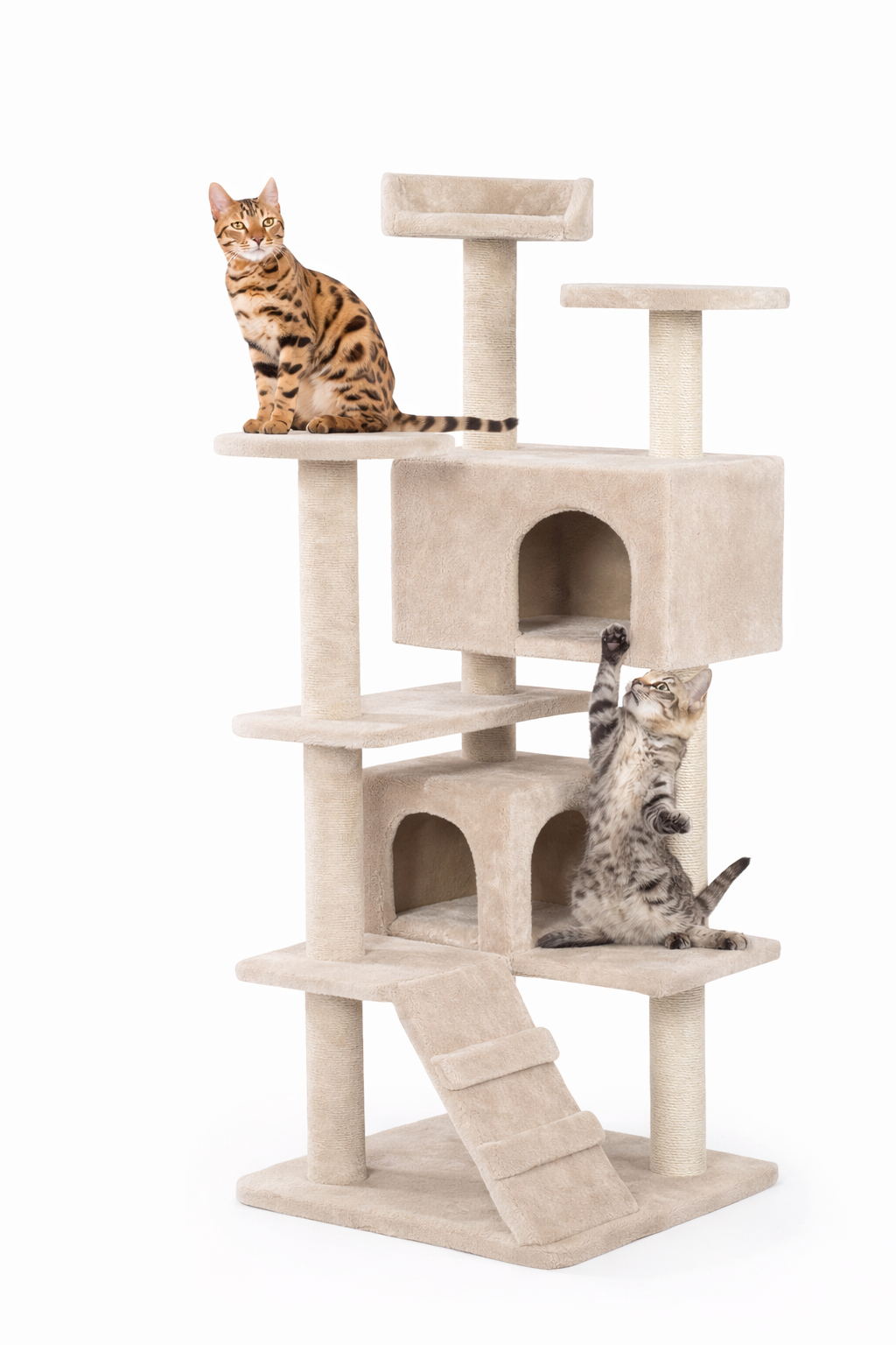 Rascador para Gato de 7 Pisos con 2 Casas y Pelotita