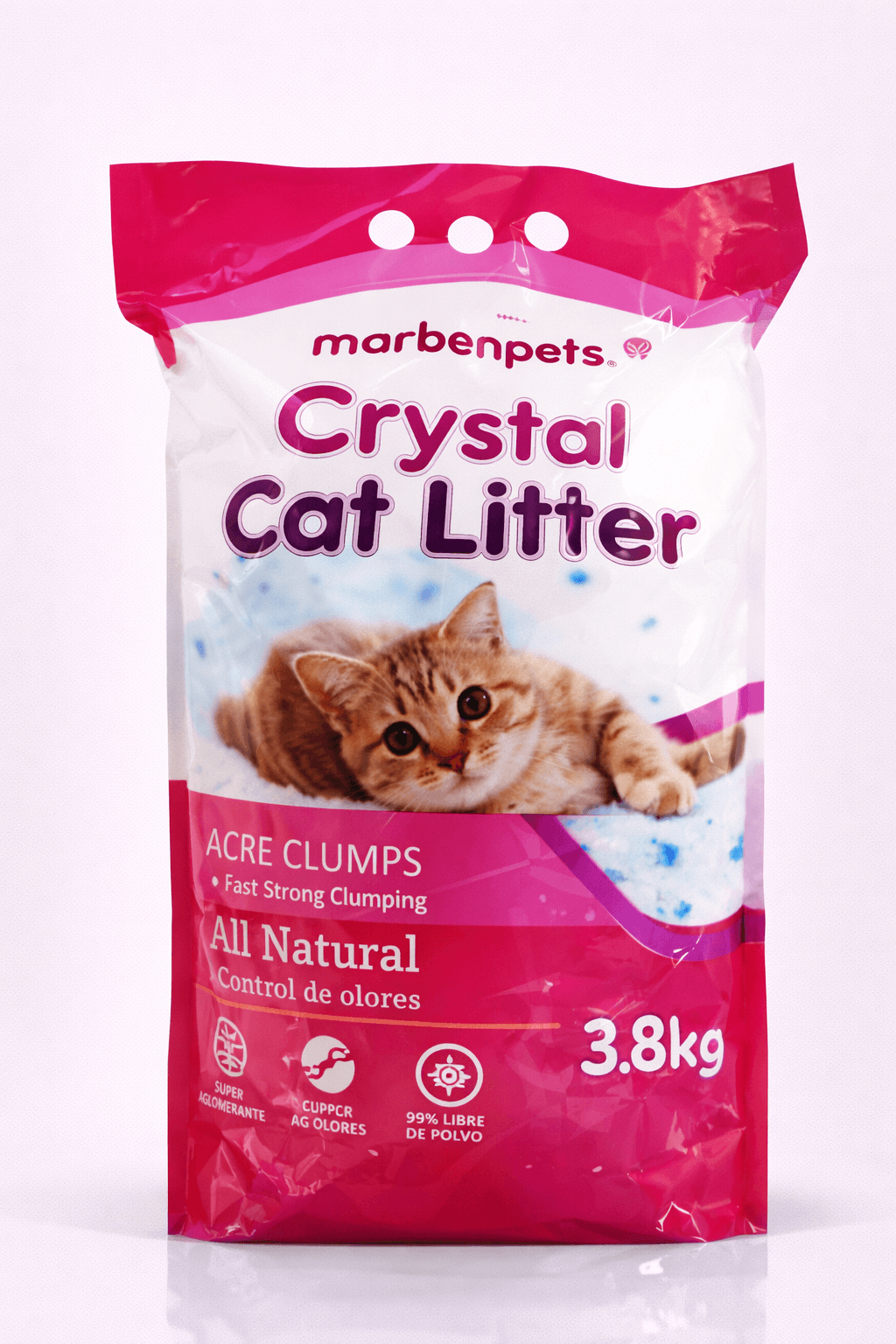 Arena Sanitaria Crystal Cat Litter Marben Pets Natural 3,8 Litros