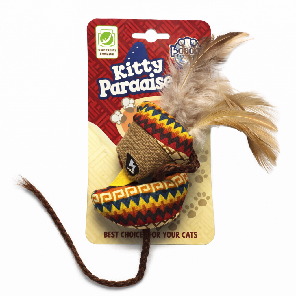 Juguete para Gato Kitty Paradise con Plumas y Cuerda