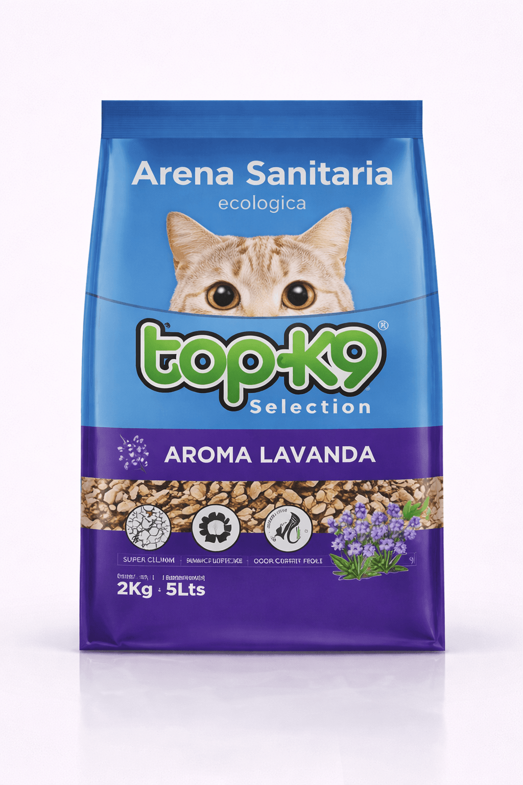 Arena Sanitaria Ecológica TopK9 Selection Aroma Lavanda 2 Kilos