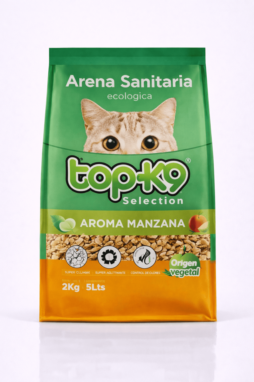 Arena Sanitaria Ecológica TopK9 Selection Aroma Manzana 2 Kilos