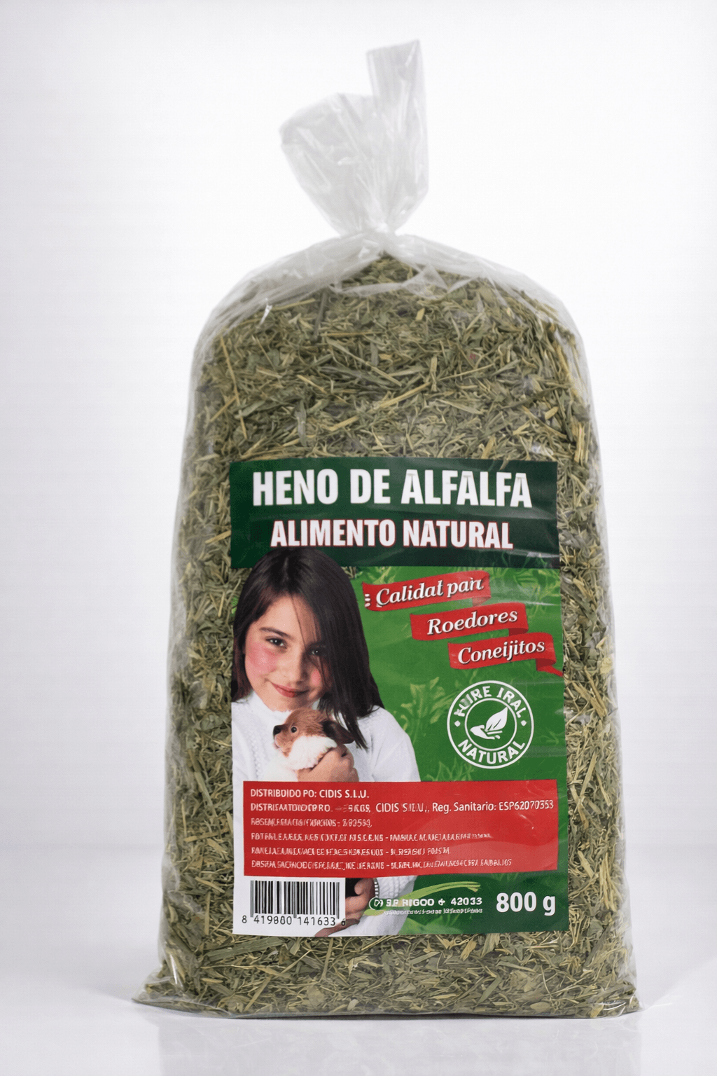 Heno de Alfalfa 800 Gramos Alimento Natural