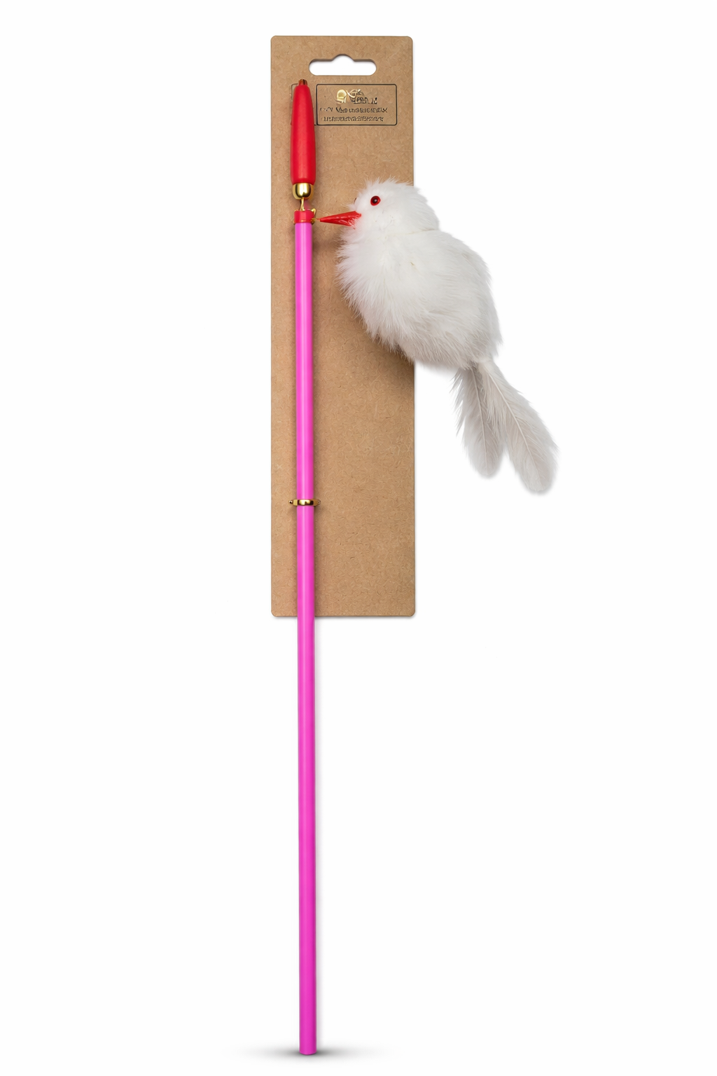 Varita para Gato con Pajarito de Peluche Blanco