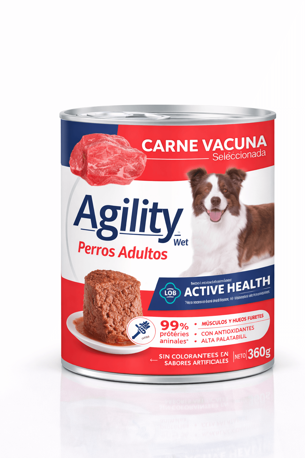 Lata Agility Wet Perros Adultos Carne Vacuna 340 grs