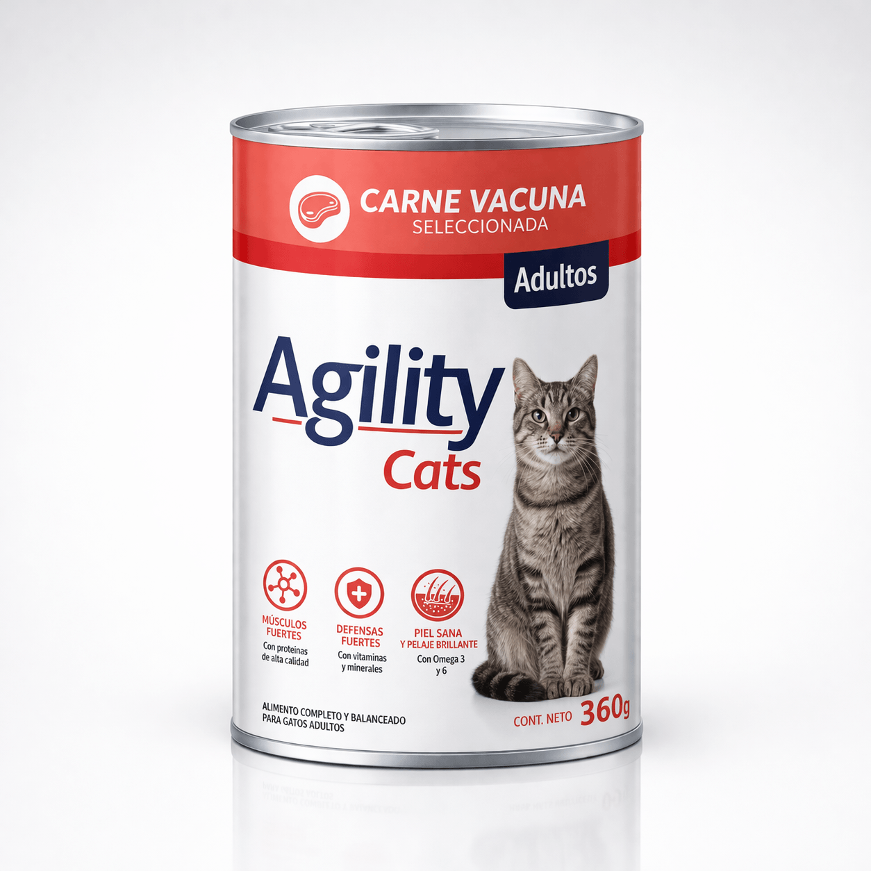 Lata Agility Gatos Adultos Carne Vacuna 340 grs