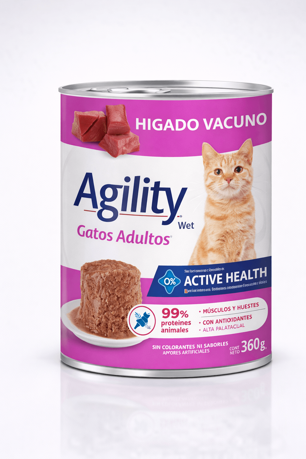 Lata Agility Wet Gatos Adultos Hígado Vacuno 340 grs