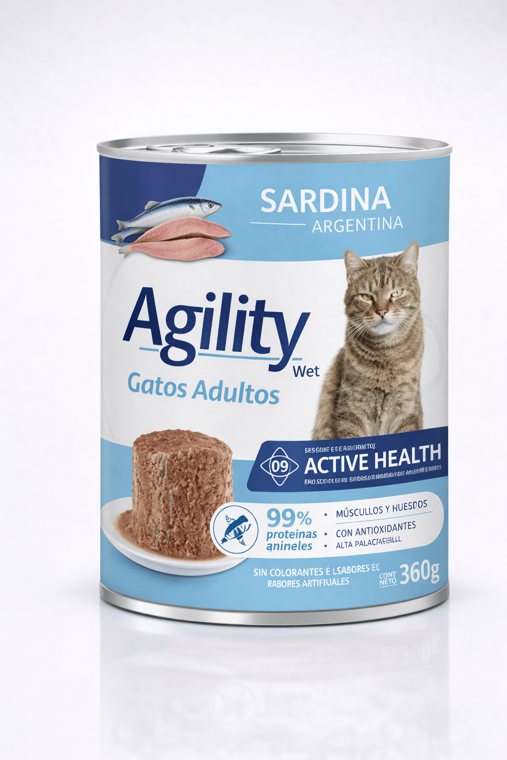 Lata Agility Wet Gatos Adultos Sardina Argentina 340 grs