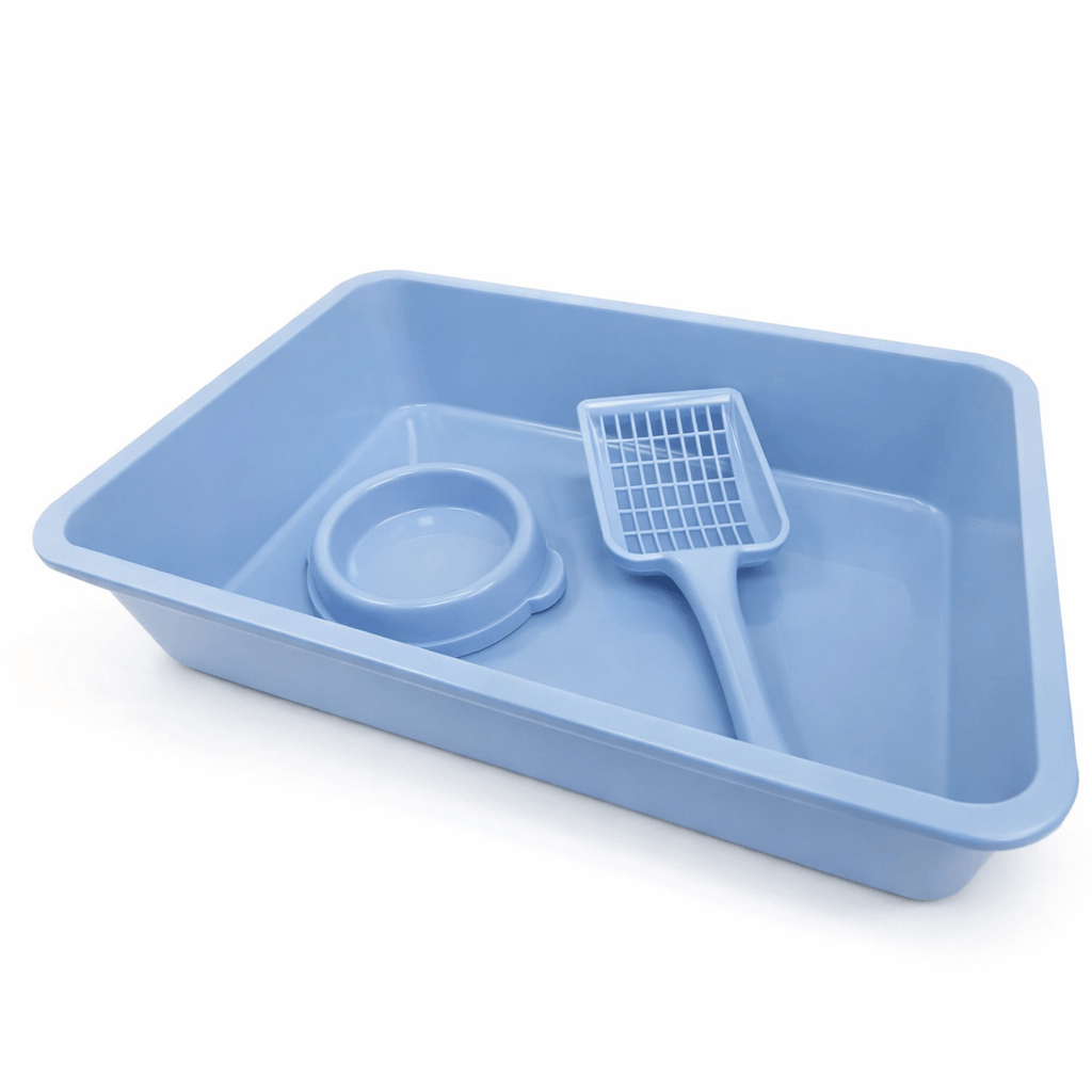 Kit Bandeja Sanitaria para Gato con Pala y Plato 40 x 28 x 10 cm
