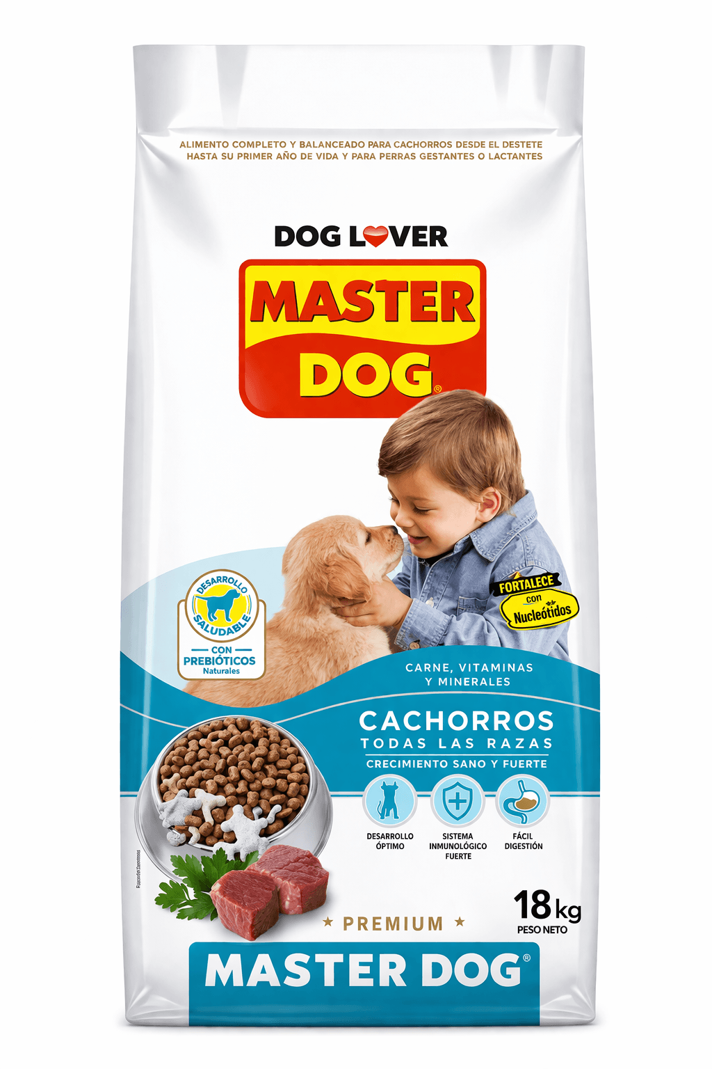 Master Dog Cachorros Carne y Leche Alimento para Perros 18 Kg